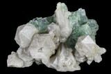 Grey Pineapple Quartz Crystals on Green Fluorite - China #115496-1